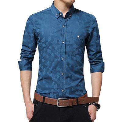 Great Shirt - Men Autumn New Fashion Personality Printing Long Sleeve Shirts (D8)(TM1)