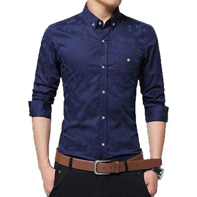Great Shirt - Men Autumn New Fashion Personality Printing Long Sleeve Shirts (D8)(TM1)