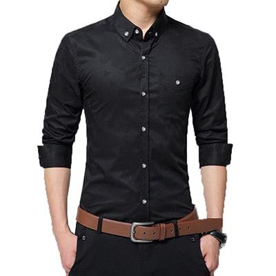 Great Shirt - Men Autumn New Fashion Personality Printing Long Sleeve Shirts (D8)(TM1)