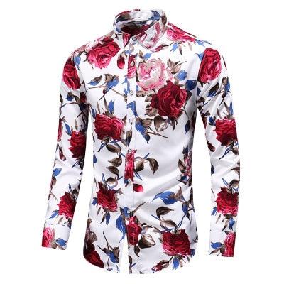 Great Shirt - Men Autumn New Fashion Personality Printing Long Sleeve Shirts (D8)(TM1)