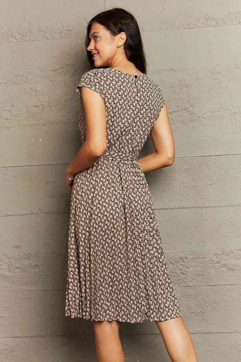 Round Neck Tie Waist Dress (MWBT) T - Deals DejaVu