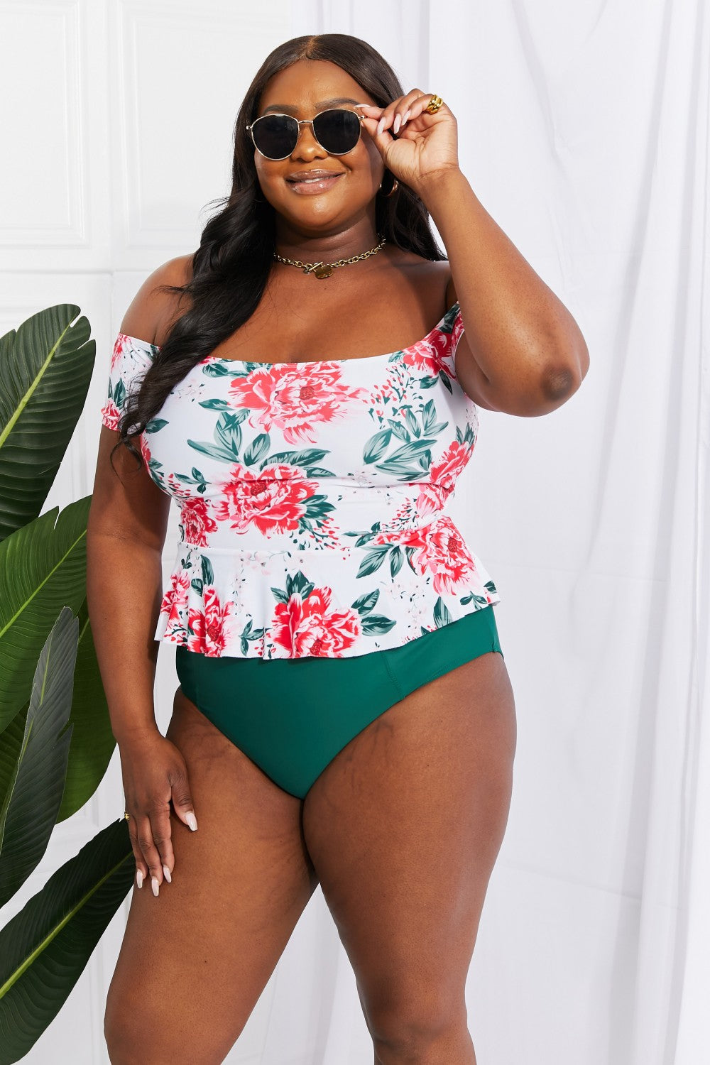 Marina West Swim Coastal Cutie Off-Shoulder Swim Tankini Set (TB9D) T
