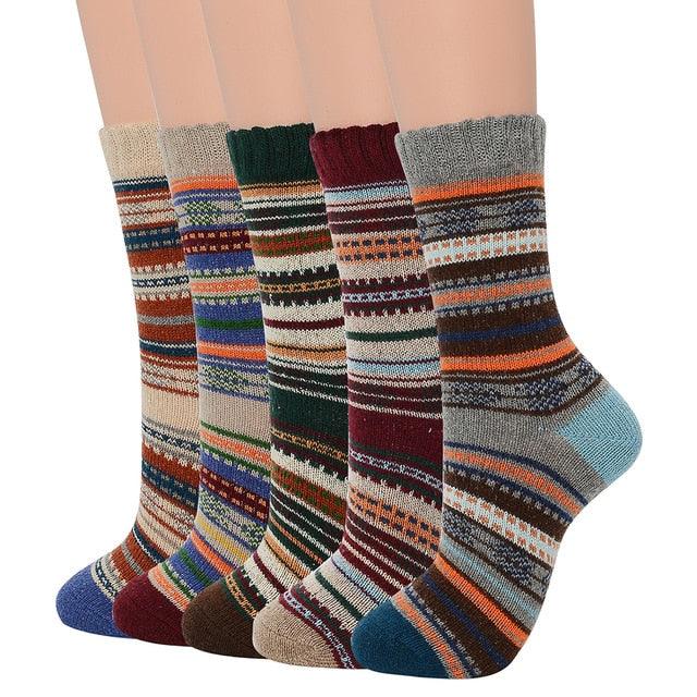 Great 5pairs Casual Thick Warm Socks - Wool Blends Warm Winter Socks (D87)(2WH1)(3WH1)