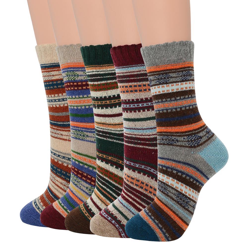 Great 5pairs Casual Thick Warm Socks - Wool Blends Warm Winter Socks (D87)(2WH1)(3WH1)