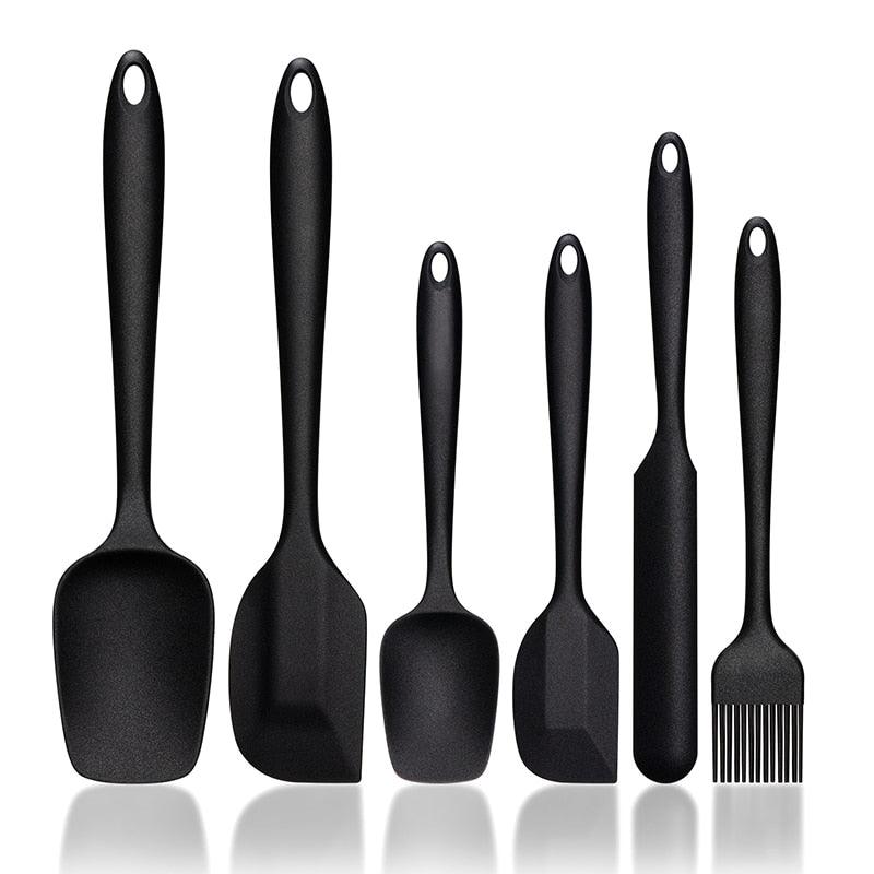 6 Pcs Kitchen Utensils Set - Kitchenware Spatula Spoon Scraper Brush BBQ Tools Silicone Baking Cooking Accessories (AK4)(1U61)