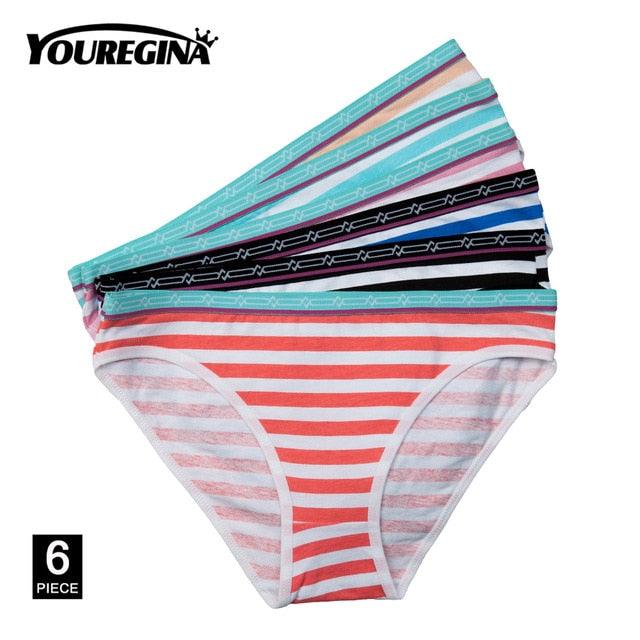 Great 6 Pcs/set Women's Panties - Sexy Lace Cotton Briefs - Solid Color Underwear (D28)(TSP1)(TSP3)