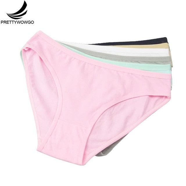 6 pcs/lot New Arrival Good Quality Women's Underwear - Solid Color - Cotton Cute Brief Panties (TSP1)