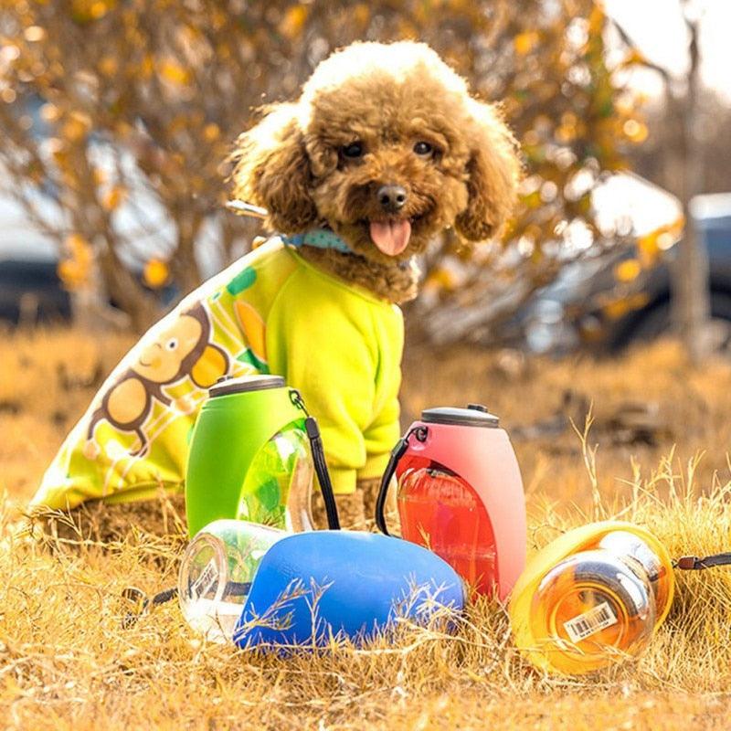 680ml Portable Pet Dog Water Bottle - Silicone Sport Travel Dog Water Bowl - For Puppy Cat Outdoor Pet Drinking (2U71)