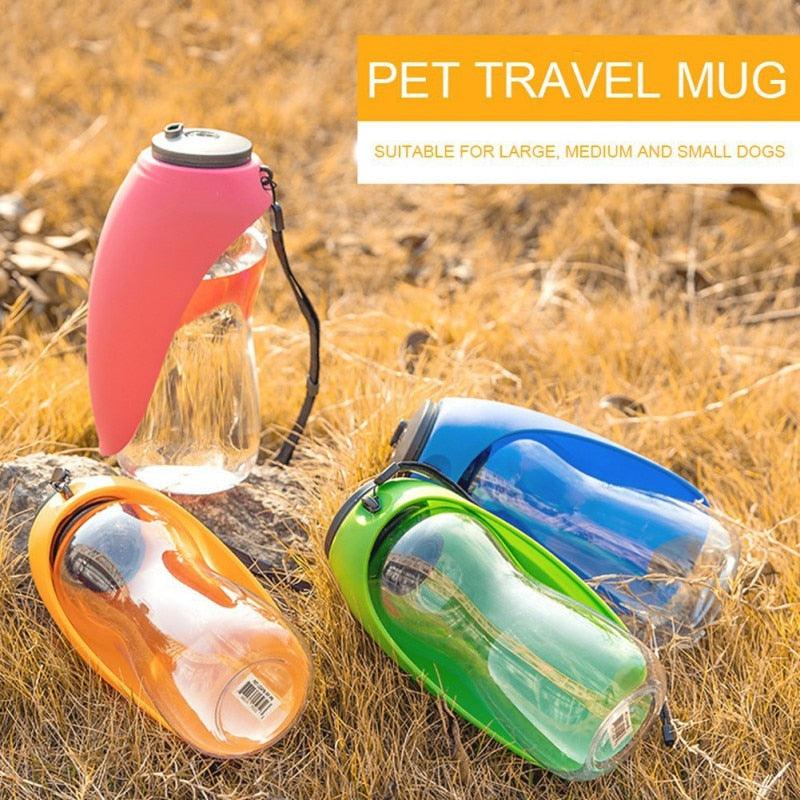 680ml Portable Pet Dog Water Bottle - Silicone Sport Travel Dog Water Bowl - For Puppy Cat Outdoor Pet Drinking (2U71)