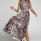 Leopard Print Open Back Split Sleeveless Dress (BWMT) T - Deals DejaVu