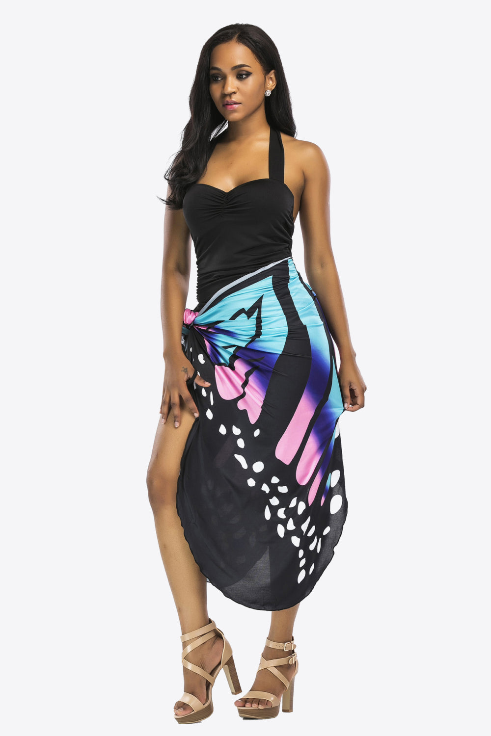 Butterfly Spaghetti Strap Cover Up (TB11D) T