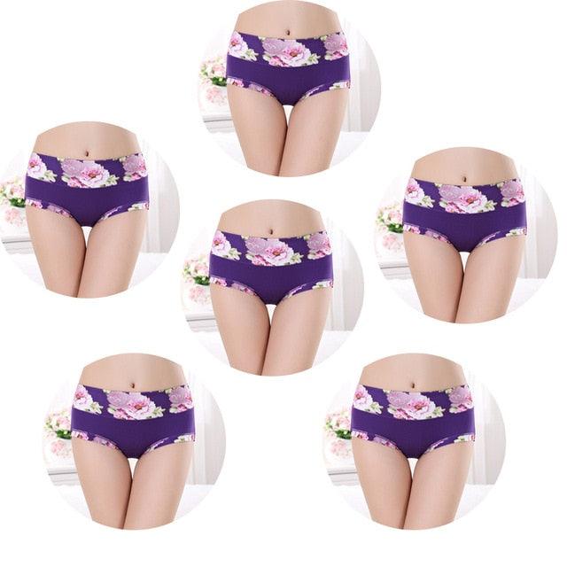 Trending 6pcs/lot Women's Underwear - Sexy Cotton Girls Briefs Printed Intimate - Plus Size Underwear (D28)(TSP2)