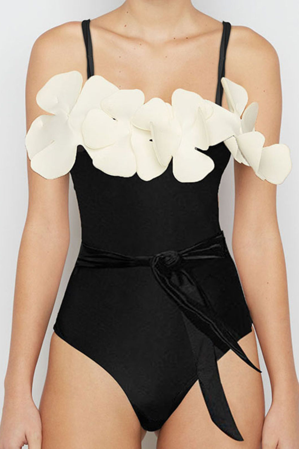 Contrast Flower Detail One-Piece Swimsuit (TB11D) T