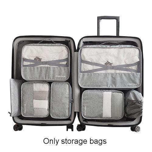7Pcs Travel Suitcase Organizer Shoes Bag - Storage Pouch Makeup Cosmetics Kit (LT9)(F79)