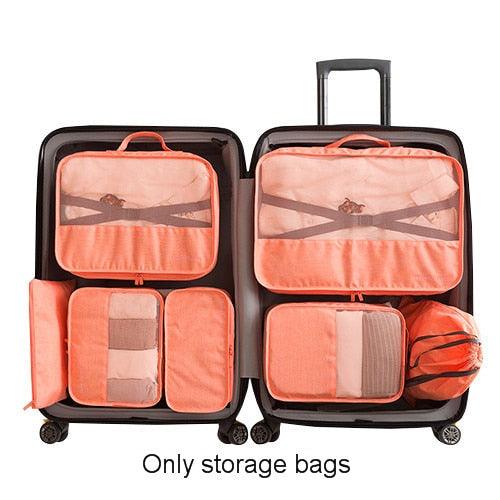 7Pcs Travel Suitcase Organizer Shoes Bag - Storage Pouch Makeup Cosmetics Kit (LT9)(F79)