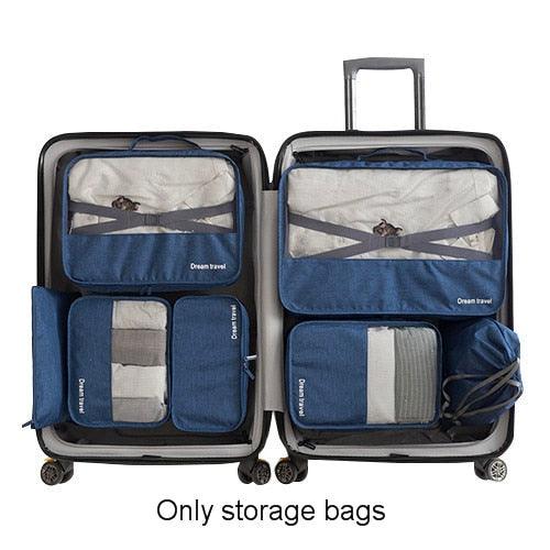 7Pcs Travel Suitcase Organizer Shoes Bag - Storage Pouch Makeup Cosmetics Kit (LT9)(F79)