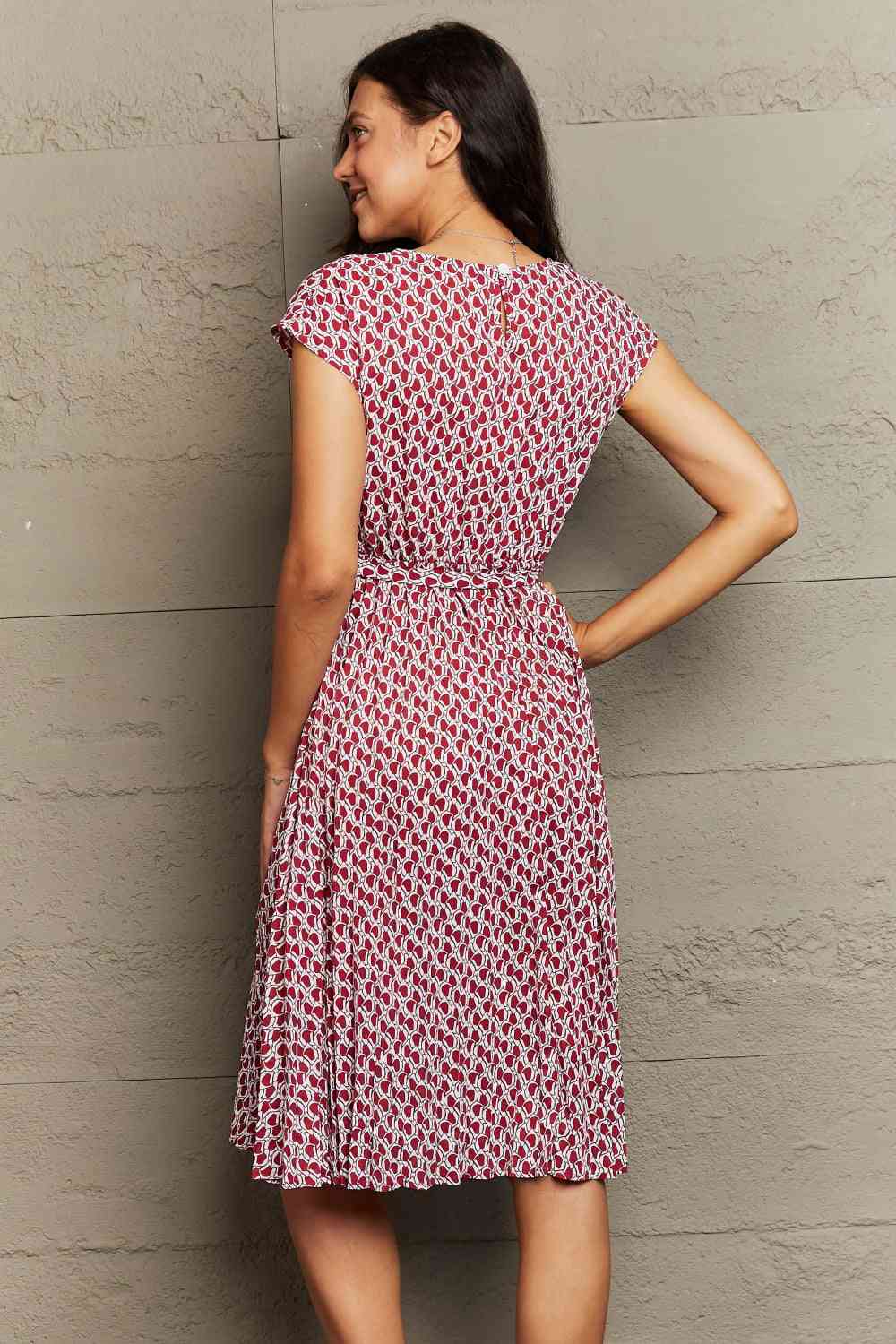 Round Neck Tie Waist Dress (MWBT) T - Deals DejaVu