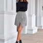 Plaid Buttoned Tulip Hem Mini Skirt (TB7) T - Deals DejaVu