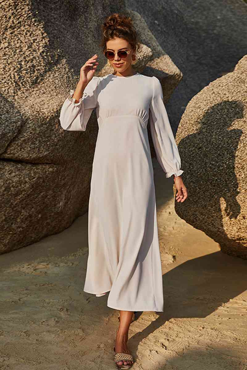 Puff Sleeve Flounce Dress (BWMT) T - Deals DejaVu