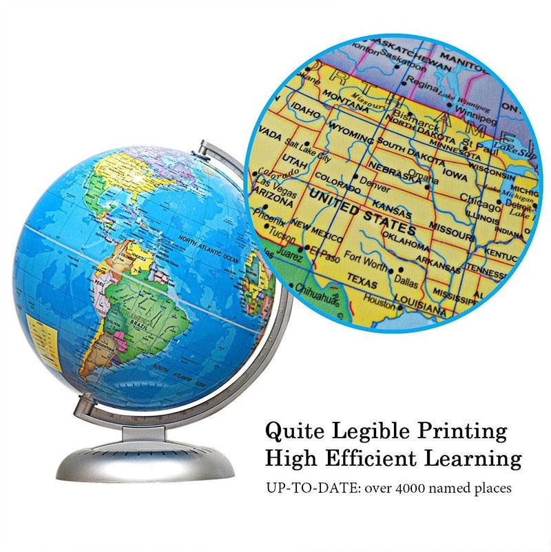 8" Illuminated Up-to-date Built-in LED Night World Globe Useful Learning Tool Sturdy PP Stand Multifunctional Night Light (LL6)(LL4)(1U58)