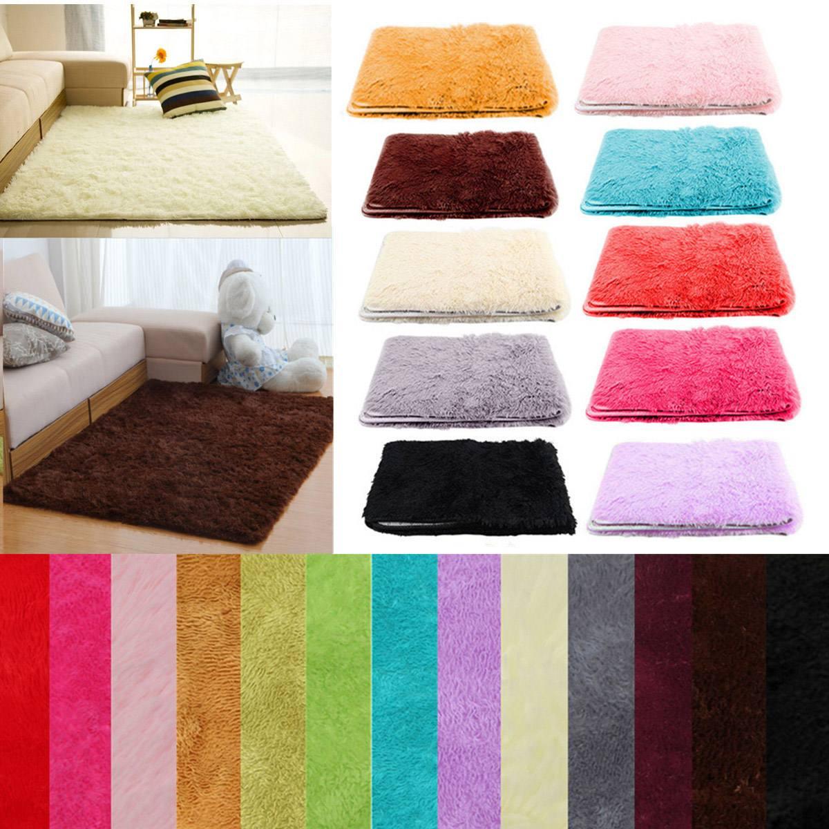 80*120CM Fluffy Rugs Anti-Skid Shaggy Area Rug Dining Living Room Bedroom Home Bedroom Soft Carpet (D68)(RU2)(RU3)(1U68)