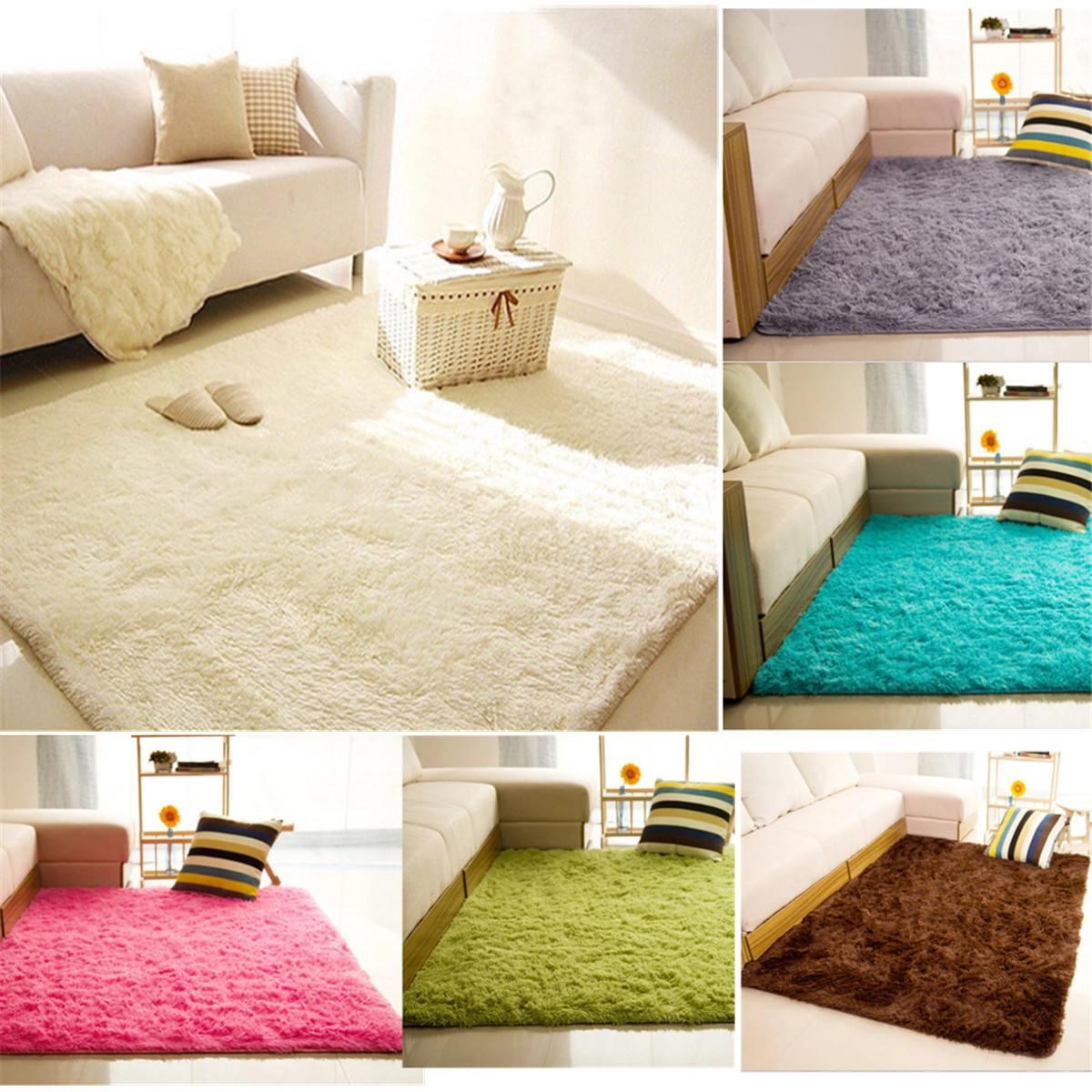 80*120CM Fluffy Rugs Anti-Skid Shaggy Area Rug Dining Living Room Bedroom Home Bedroom Soft Carpet (D68)(RU2)(RU3)(1U68)