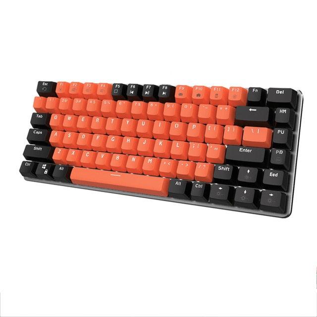 82 Keys Mechanical Keyboard ABS Keycap Two-color Injection White Light Backlight USB Wired Gaming Mechanical Keyboards (CA1)(F52)