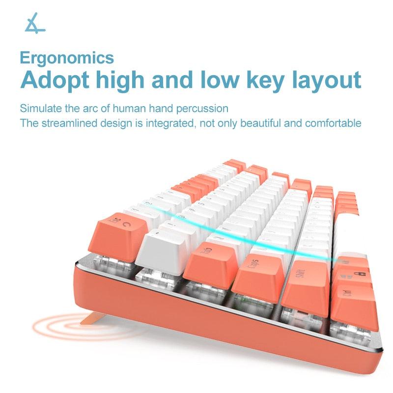 82 Keys Mechanical Keyboard ABS Keycap Two-color Injection White Light Backlight USB Wired Gaming Mechanical Keyboards (CA1)(F52)
