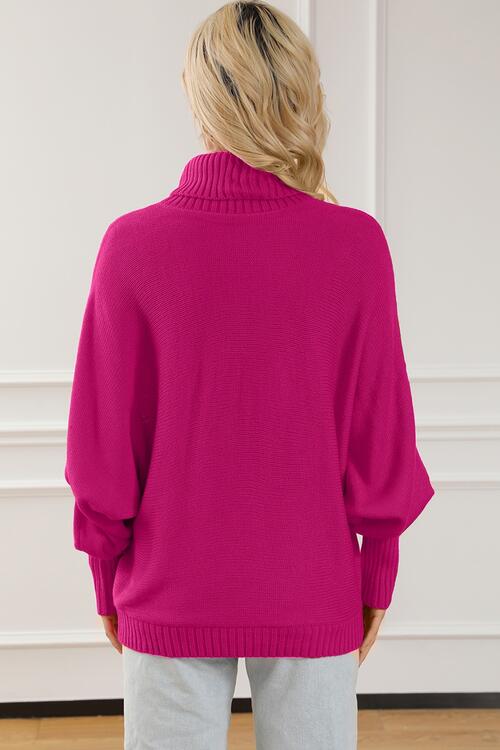 Merry Letter Embroidered High Neck Sweater - Deals DejaVu