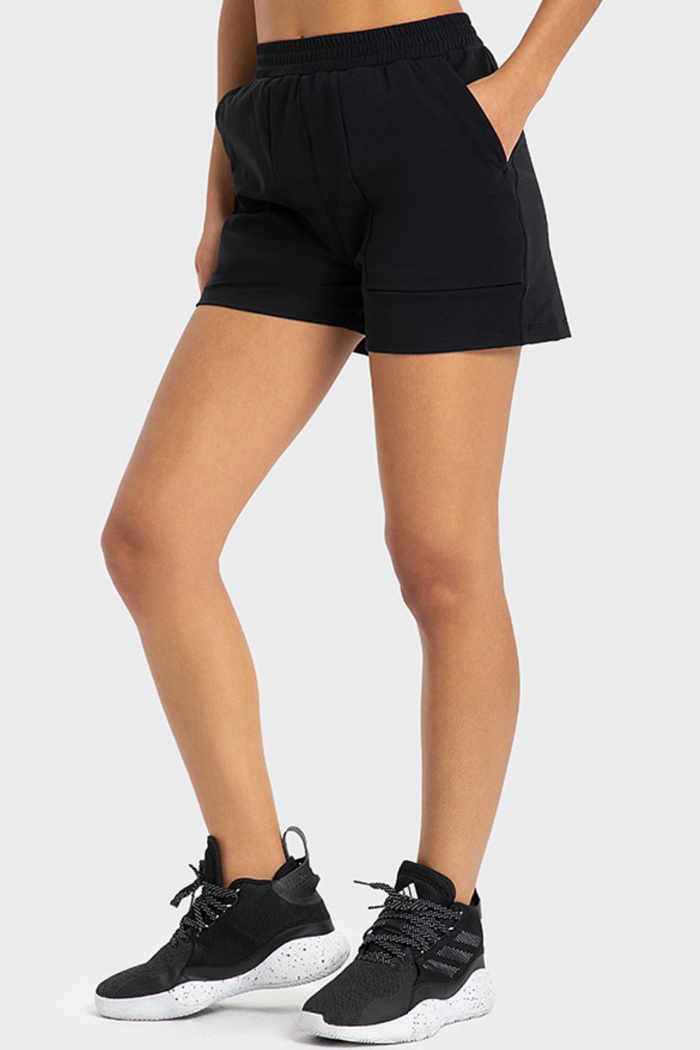 Elastic Waist Sports Shorts with Pockets (TBL2) T
