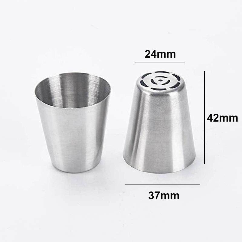 8Pcs Pastry Nozzles Stainless Steel Metal Cream Russian Piping Tips Icing Piping Nozzles Cake Decorating Tools (AK2)