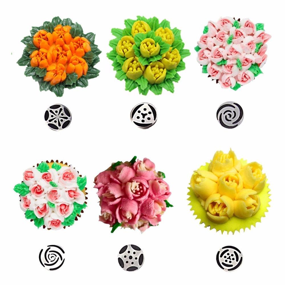 8Pcs Pastry Nozzles Stainless Steel Metal Cream Russian Piping Tips Icing Piping Nozzles Cake Decorating Tools (AK2)