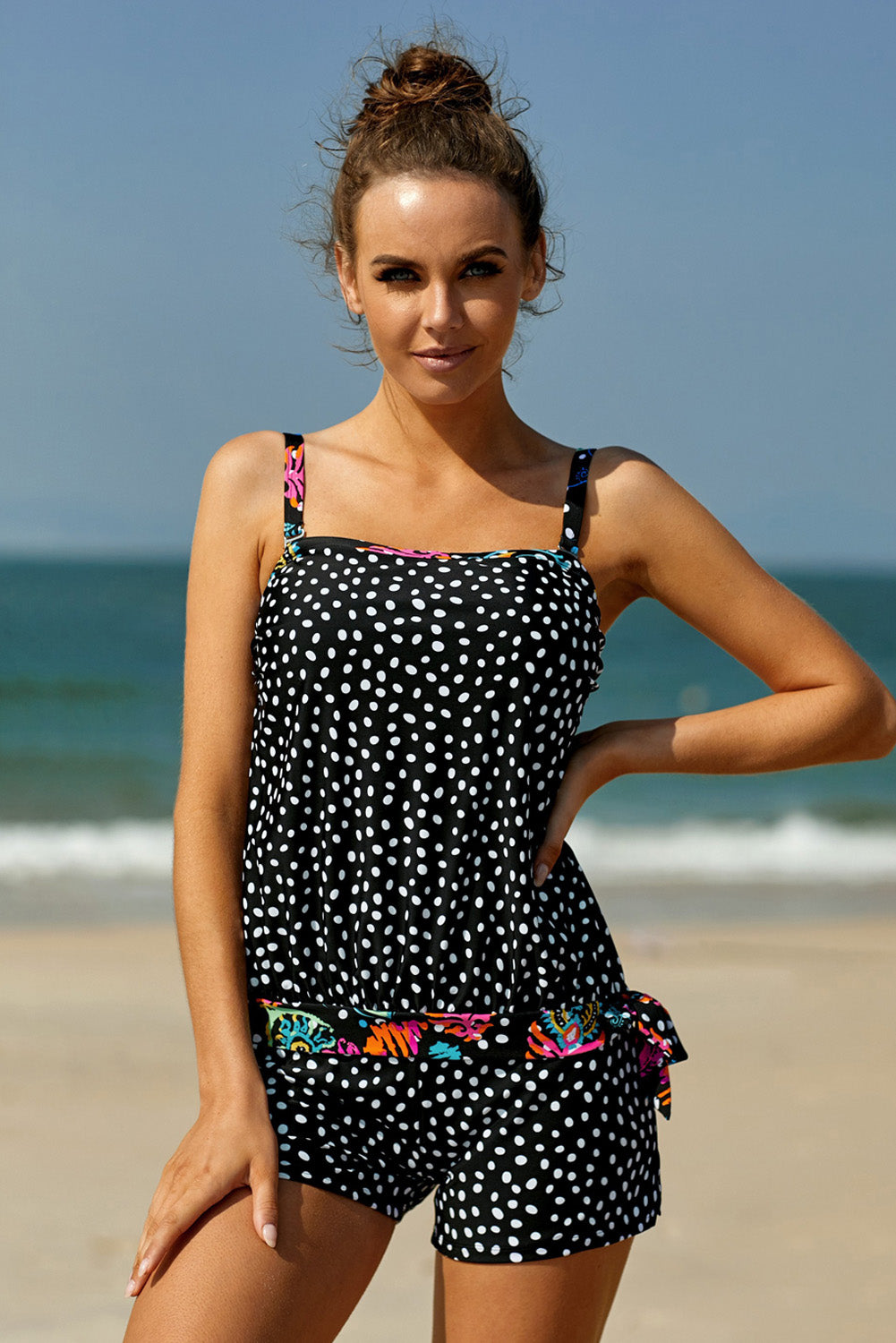 Printed Tied Tankini Set (TB13D) T
