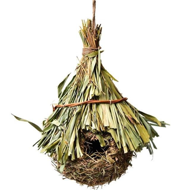 9 Styles Birds Nest Bird Cage Natural Grass Egg Cage Bird House - Outdoor Decorative Weaved Hanging Parrot Nest Houses (1W5)1