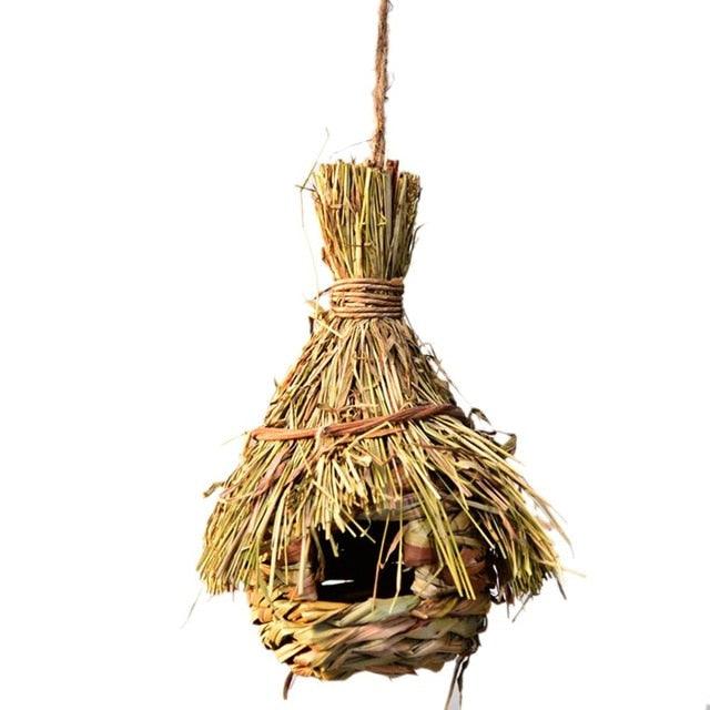 9 Styles Birds Nest Bird Cage Natural Grass Egg Cage Bird House - Outdoor Decorative Weaved Hanging Parrot Nest Houses (1W5)1