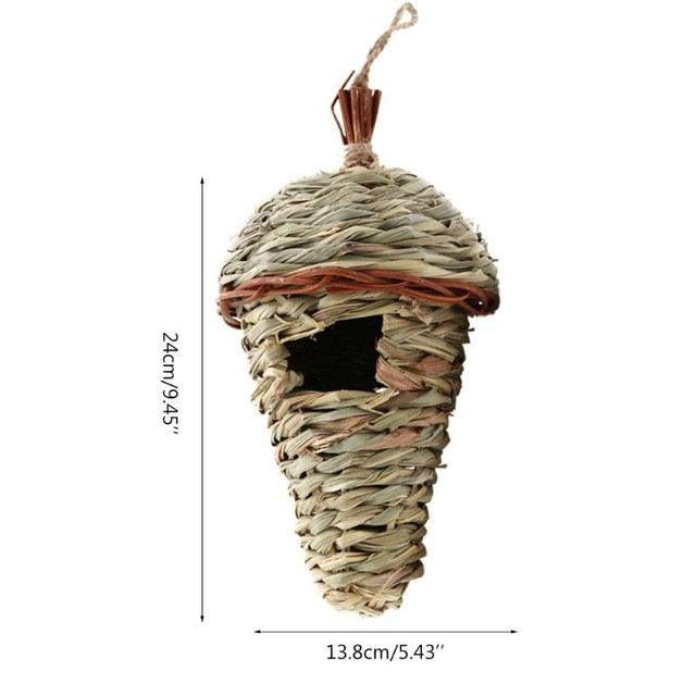 9 Styles Birds Nest Bird Cage Natural Grass Egg Cage Bird House - Outdoor Decorative Weaved Hanging Parrot Nest Houses (1W5)1