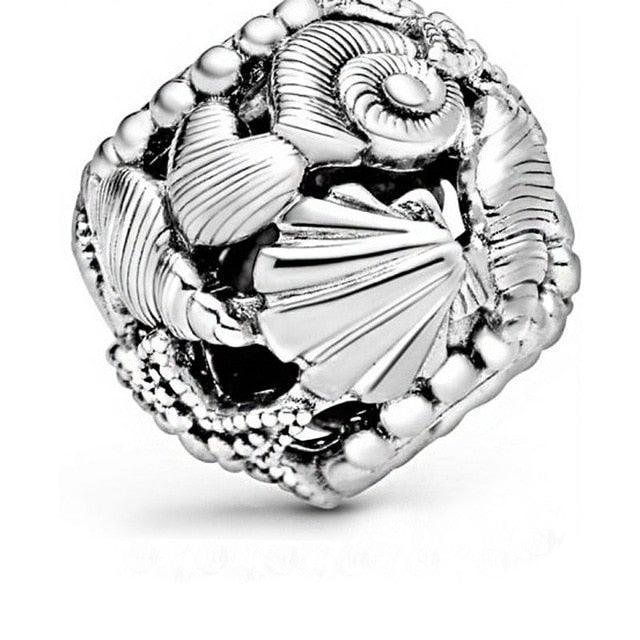925 Sterling Silver Women Jewelry Ocean Series Turtle Charm - Starfish Beads Fit 3mm Bracelet DIY (D81)(6JW)