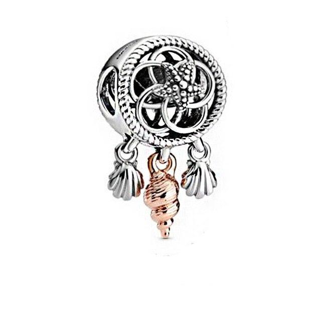 925 Sterling Silver Women Jewelry Ocean Series Turtle Charm - Starfish Beads Fit 3mm Bracelet DIY (D81)(6JW)