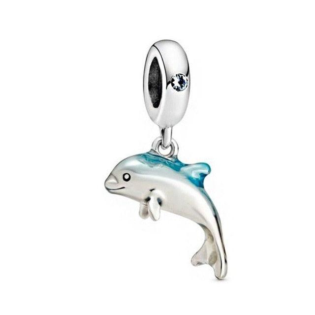 925 Sterling Silver Women Jewelry Ocean Series Turtle Charm - Starfish Beads Fit 3mm Bracelet DIY (D81)(6JW)