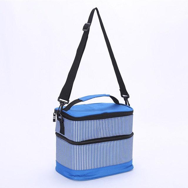 9L Double Layer Waterproof Warm / Cold Insulated Lunch Bag Bento Picnic Food Storage (2AK1)(1U61)