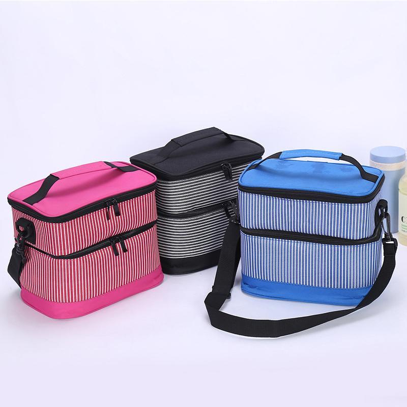 9L Double Layer Waterproof Warm / Cold Insulated Lunch Bag Bento Picnic Food Storage (2AK1)(1U61)