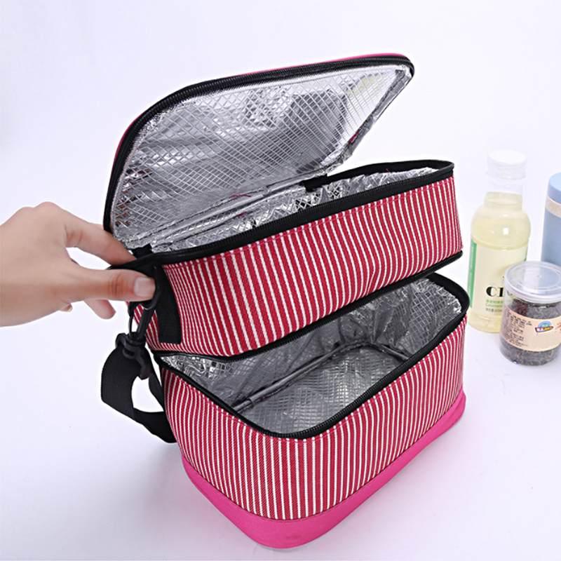 9L Double Layer Waterproof Warm / Cold Insulated Lunch Bag Bento Picnic Food Storage (2AK1)(1U61)