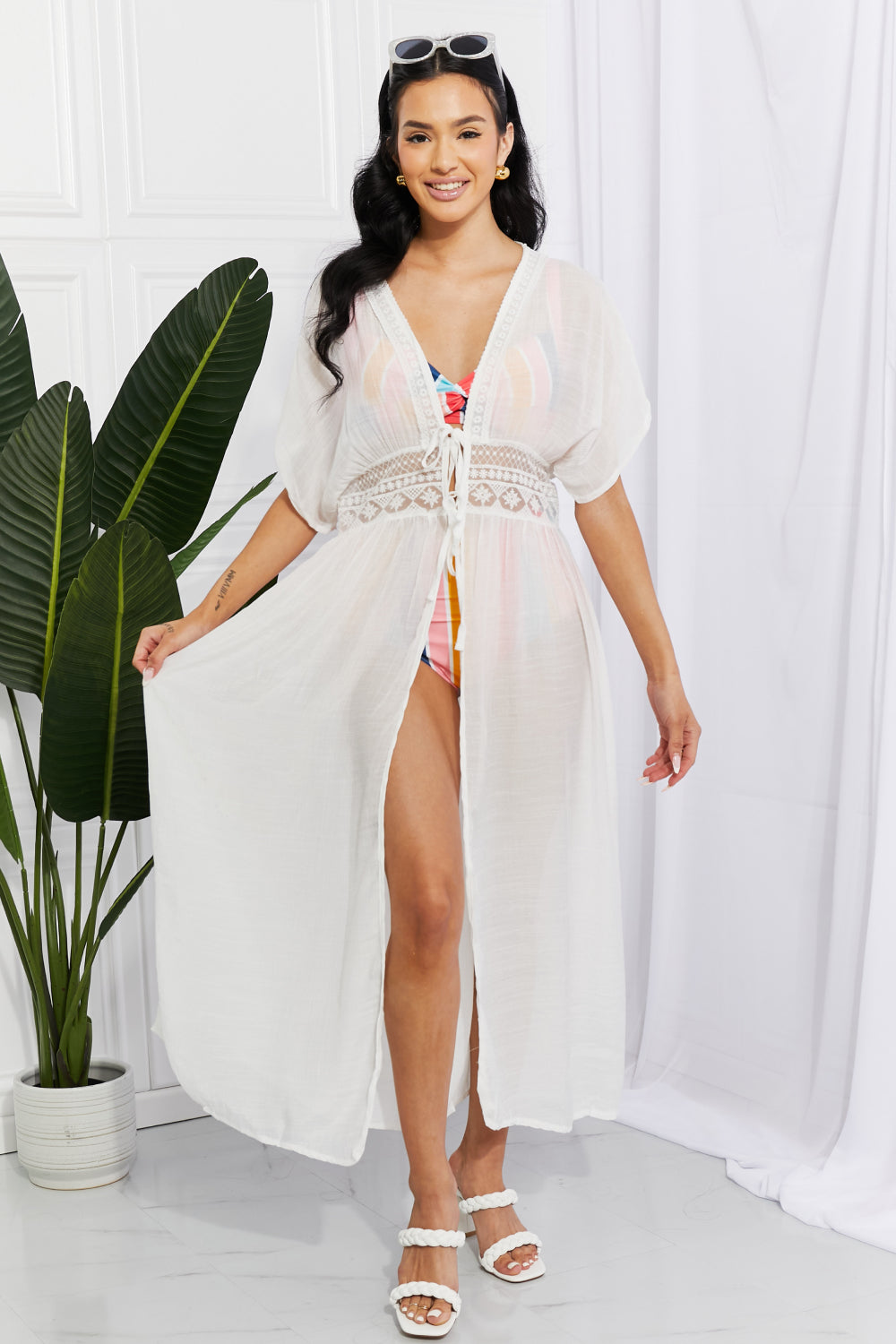 Marina West Swim Sun Goddess Tied Maxi Cover-Up (TB11D) T - Deals DejaVu