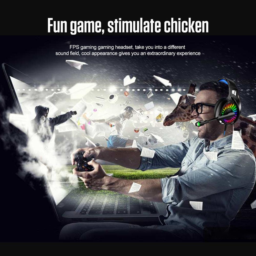 A20 PS4 Gaming Headphones 4D Stereo RGB Marquee Earphones Headset with Microphone for New Xbox One/Laptop/Computer Tablet (AH)(F49)