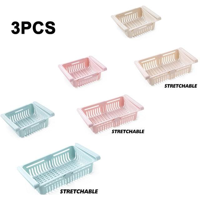 Slide Storage Rack Organizer - Adjustable Refrigerator Shelf Holder (AK9)