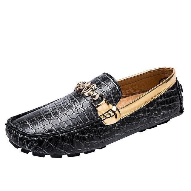 Men Luxury Loafers Gold Driving Shoes - Moccasins Italian Shoes (MSC5)(MSC4)(MSC1)(F12)