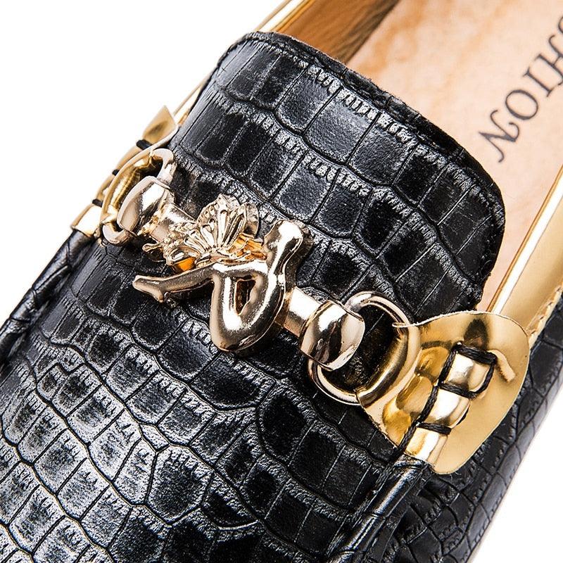 Men Luxury Loafers Gold Driving Shoes - Moccasins Italian Shoes (MSC5)(MSC4)(MSC1)(F12)