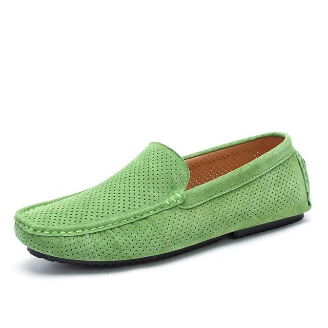 Summer Men's Loafers Genuine Leather Casual Shoes - Fashion Slip On Driving Shoes (MSC2)(MSC4)(MSC1)(F12)