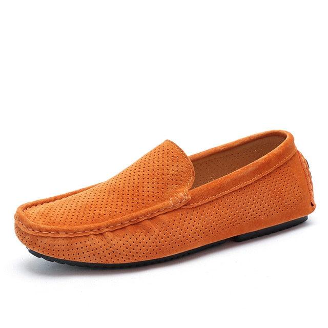 Summer Men's Loafers Genuine Leather Casual Shoes - Fashion Slip On Driving Shoes (MSC2)(MSC4)(MSC1)(F12)