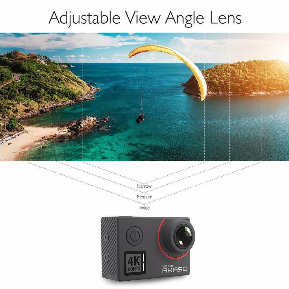 AKASO V50 Elite Native 4K/60fps 20MP Ultra HD 4K Action Camera Sport WiFi Touch Screen Voice Control EIS 40m Waterproof Camera (MC6)(1U54)